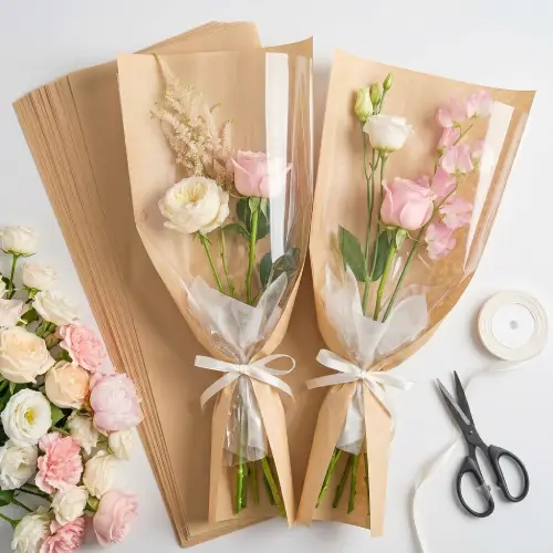 Bouquet sleeve with ribbon for Ottawa flower bar rental guests